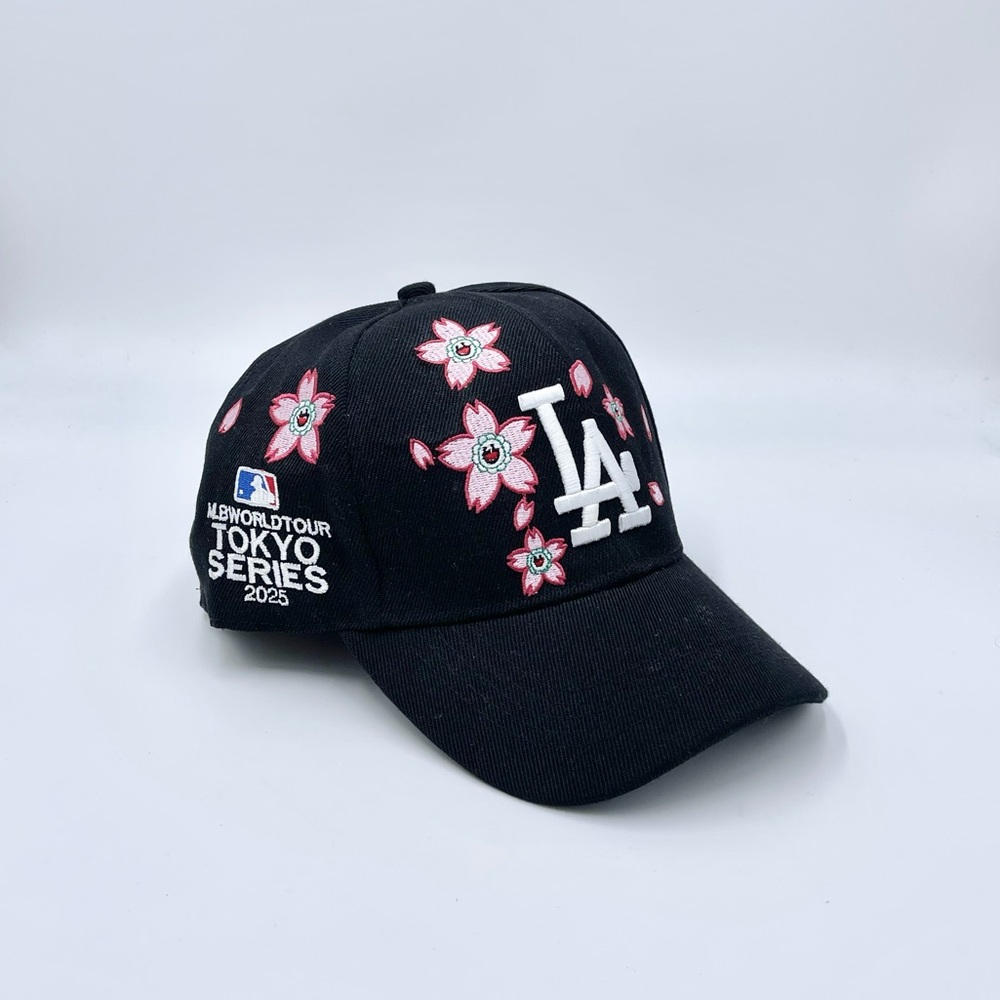Takashi Murakami MLB Tokyo Series 2025 Dodgers Black SnapBack Hat Adult OSFM